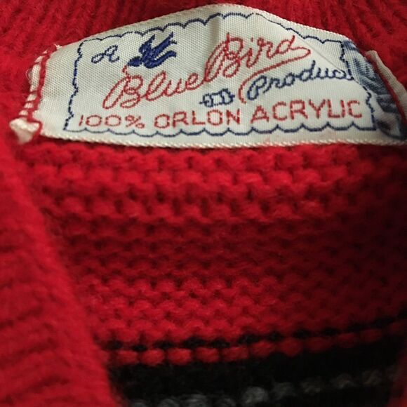 Vintage striped button up knit vest M/L* - Picture 5 of 6